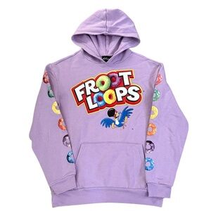 Kellogg’s Fruit Loops Toucan Sam Graphic Hoodie Lavender Purple Cereal Small
